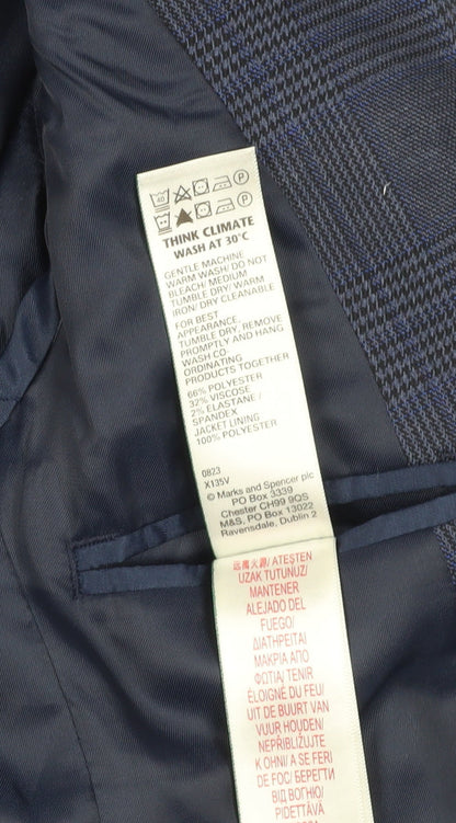 Marks and Spencer Boys Blue Check Blazer 4-5 Years