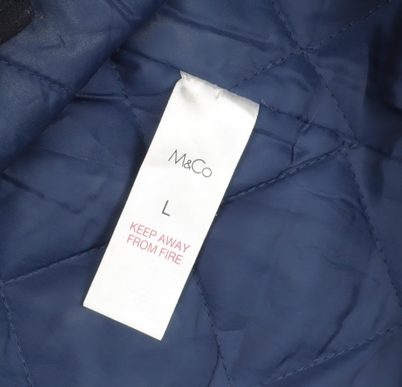 Mens UK Size L M&Co Blue Overcoat