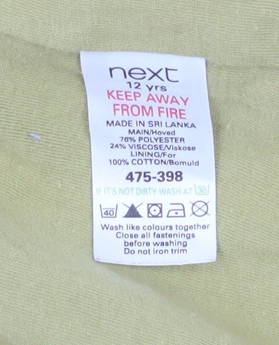 Next Girls Green Mid-Length Coat, 12 Years, Autumn/Winter