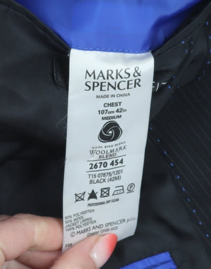 Mens UK Size 42 Marks and Spencer Regular Black Suit Jacket
