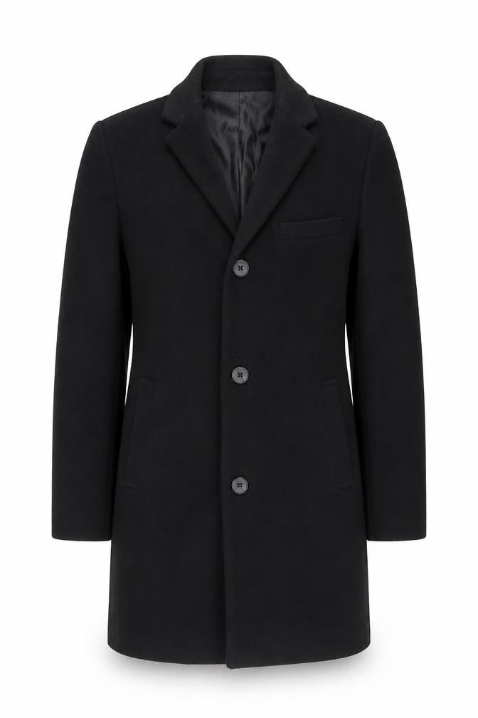 Mens UK Size S ONLY & SONS Black Overcoat