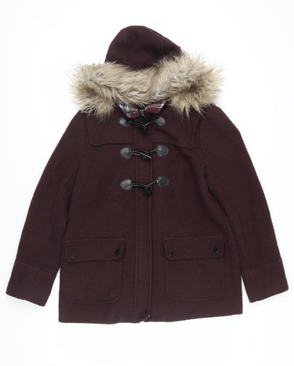 Womens UK Size 14 New Look Brown Toggle Coat