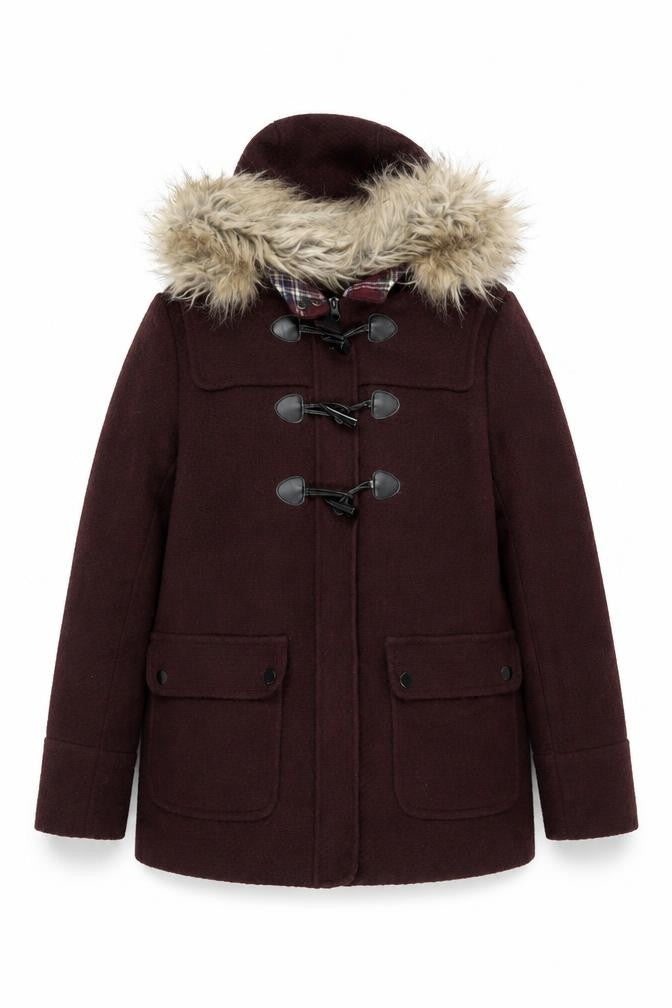 Womens UK Size 14 New Look Brown Toggle Coat