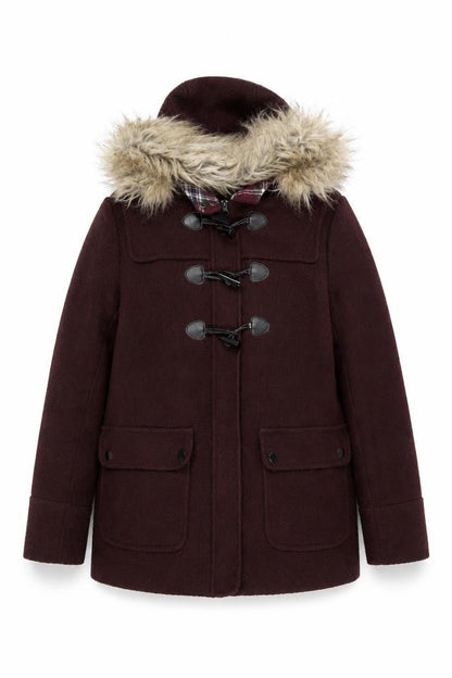 Womens UK Size 14 New Look Brown Toggle Coat