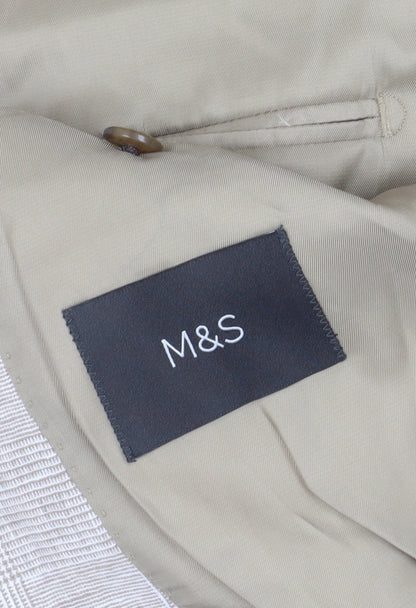 Mens UK Size 42 Marks and Spencer Regular Beige Suit Jacket