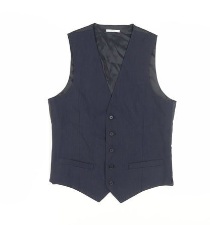 Mens UK Size 36 Marks and Spencer Regular Blue Suit Waistcoat