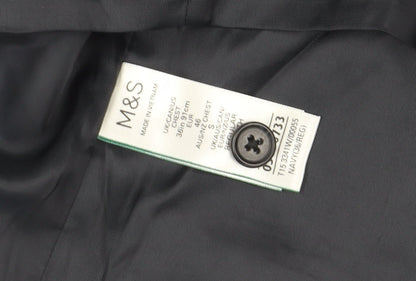 Mens UK Size 36 Marks and Spencer Regular Blue Suit Waistcoat