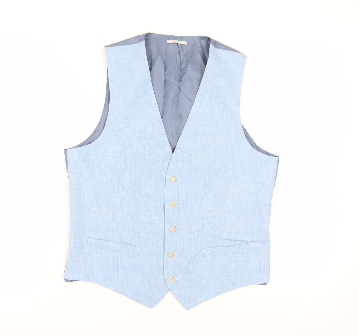 Mens UK Size 40 Marks and Spencer Regular Blue Suit Waistcoat