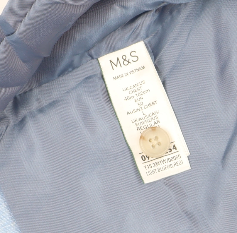 Mens UK Size 40 Marks and Spencer Regular Blue Suit Waistcoat