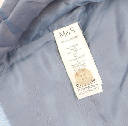 Mens UK Size 40 Marks and Spencer Regular Blue Suit Waistcoat