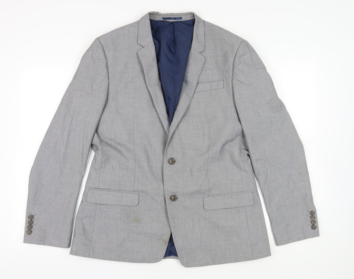 Mens UK Size 44 River Island Regular Grey Suit Jacket