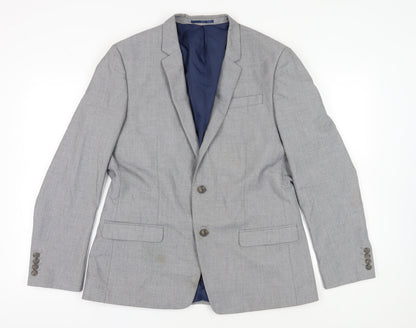 Mens UK Size 44 River Island Regular Grey Suit Jacket