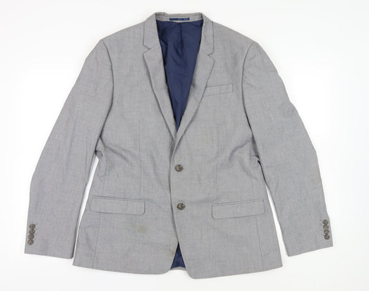 Mens UK Size 44 River Island Regular Grey Suit Jacket