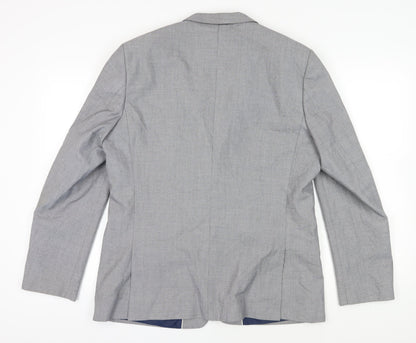 Mens UK Size 44 River Island Regular Grey Suit Jacket