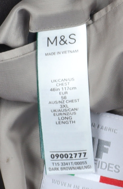 Mens UK Size 46 Marks and Spencer Regular Brown Suit Jacket