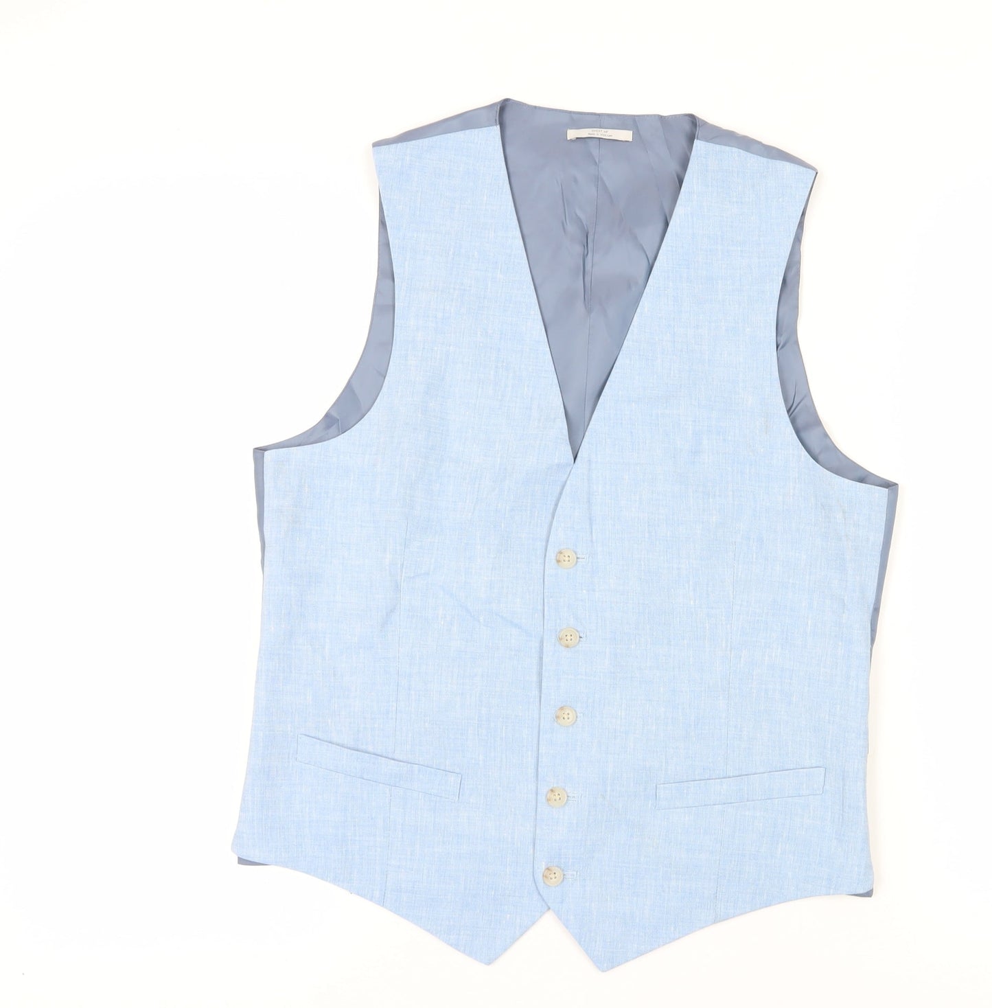 Mens UK Size 38 Marks and Spencer Regular Blue Suit Waistcoat