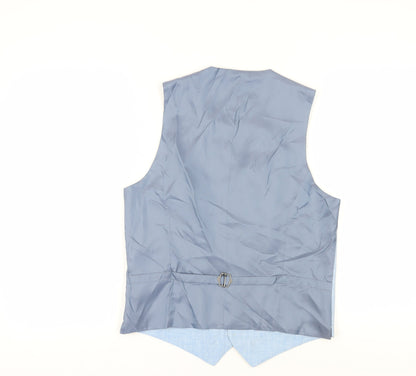 Mens UK Size 38 Marks and Spencer Regular Blue Suit Waistcoat