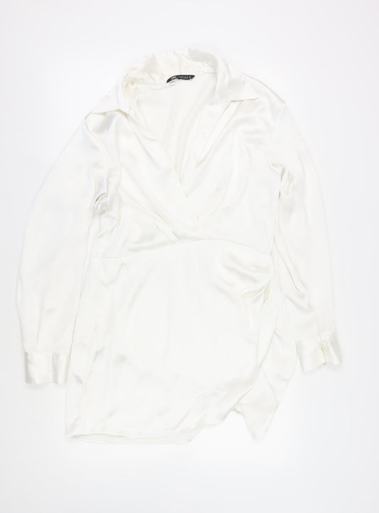 Zara Women's Ivory Wrap Dress XL
