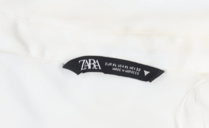 Zara Women's Ivory Wrap Dress XL