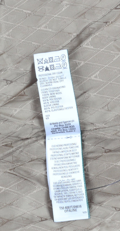 Marks and Spencer Women's Beige Suit Jacket, Size 18