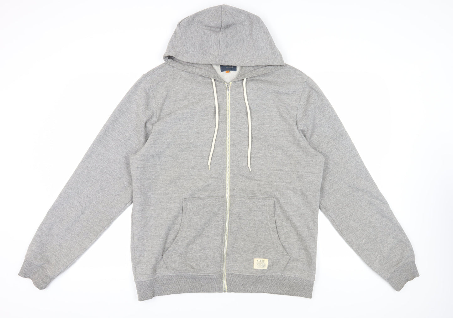 Mens UK Size XL Blend Grey Full Zip Hoodie