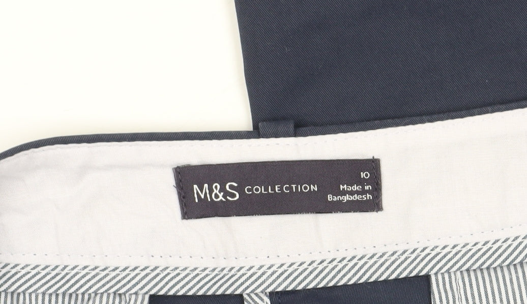 Womens UK Size 10 Marks and Spencer Regular Fit Dress Pants Blue Trousers