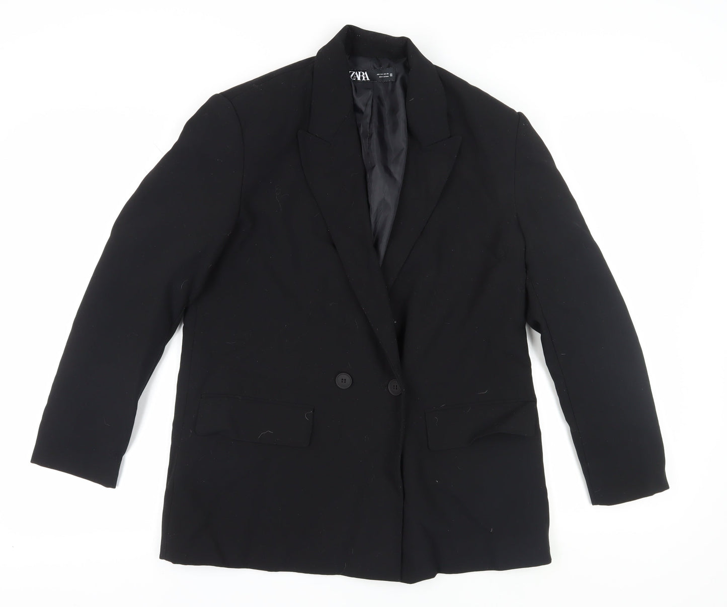 Zara Women's Black Double-Breasted Suit Jacket