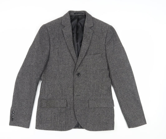 Mens UK Size 38 Topman Regular Grey Suit Jacket