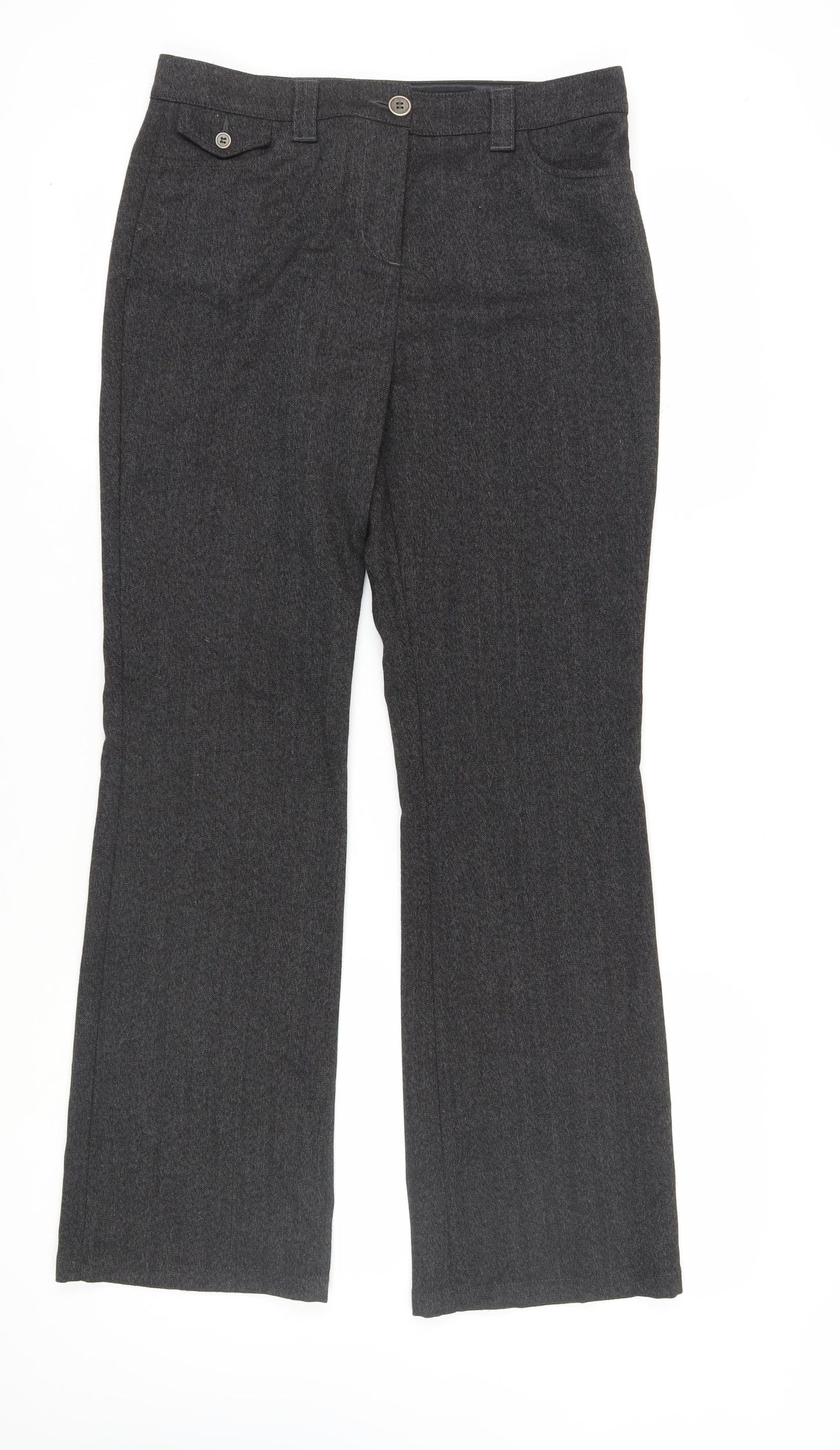 Womens UK Size 12 Marks and Spencer Regular Fit Dress Pants Black Trousers
