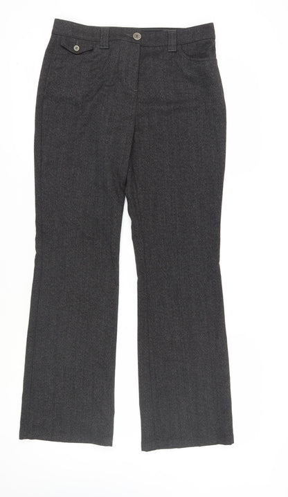 Womens UK Size 12 Marks and Spencer Regular Fit Dress Pants Black Trousers
