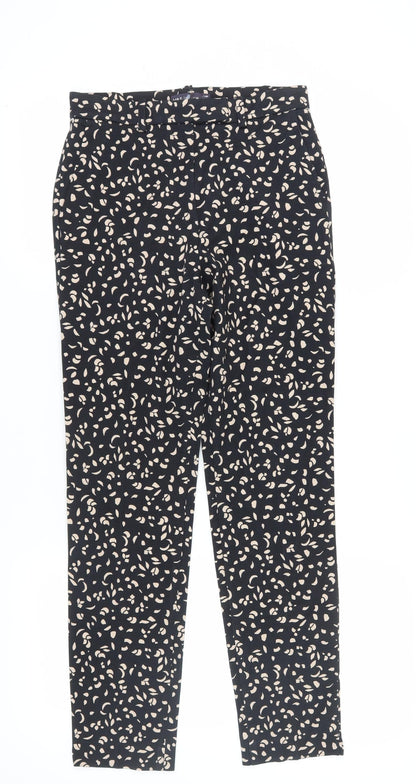 Womens UK Size 8 Marks and Spencer Regular Fit Cropped Black Trousers