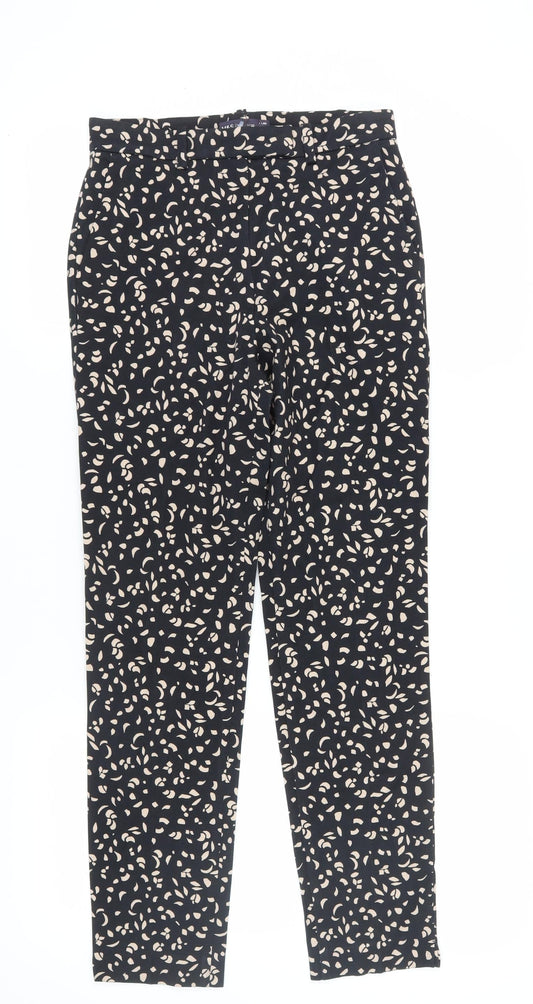 Womens UK Size 8 Marks and Spencer Regular Fit Cropped Black Trousers