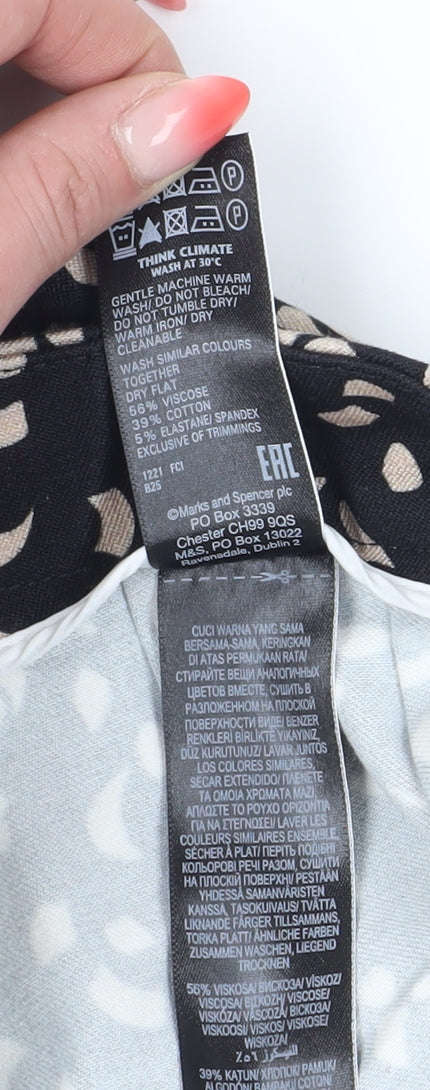 Womens UK Size 8 Marks and Spencer Regular Fit Cropped Black Trousers
