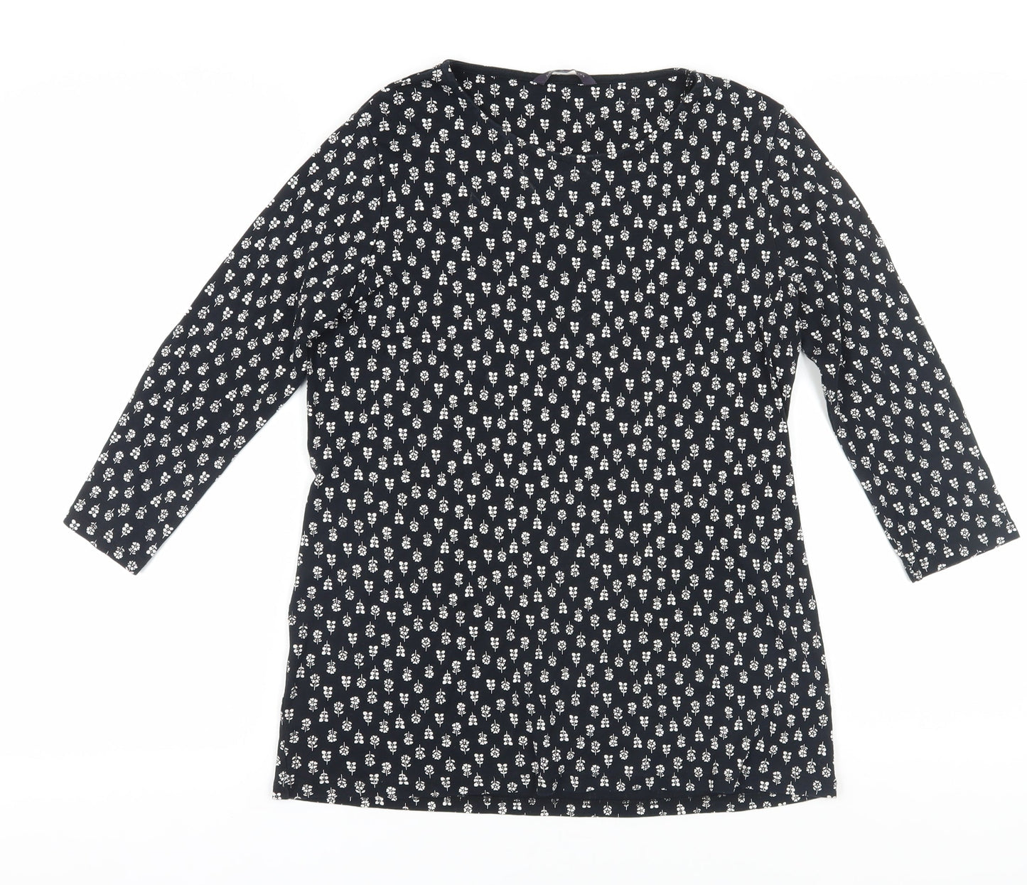 Womens UK Size 12 Marks and Spencer Black Basic T-Shirt