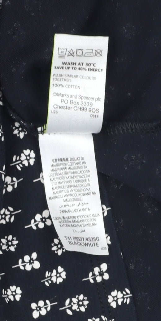 Womens UK Size 12 Marks and Spencer Black Basic T-Shirt