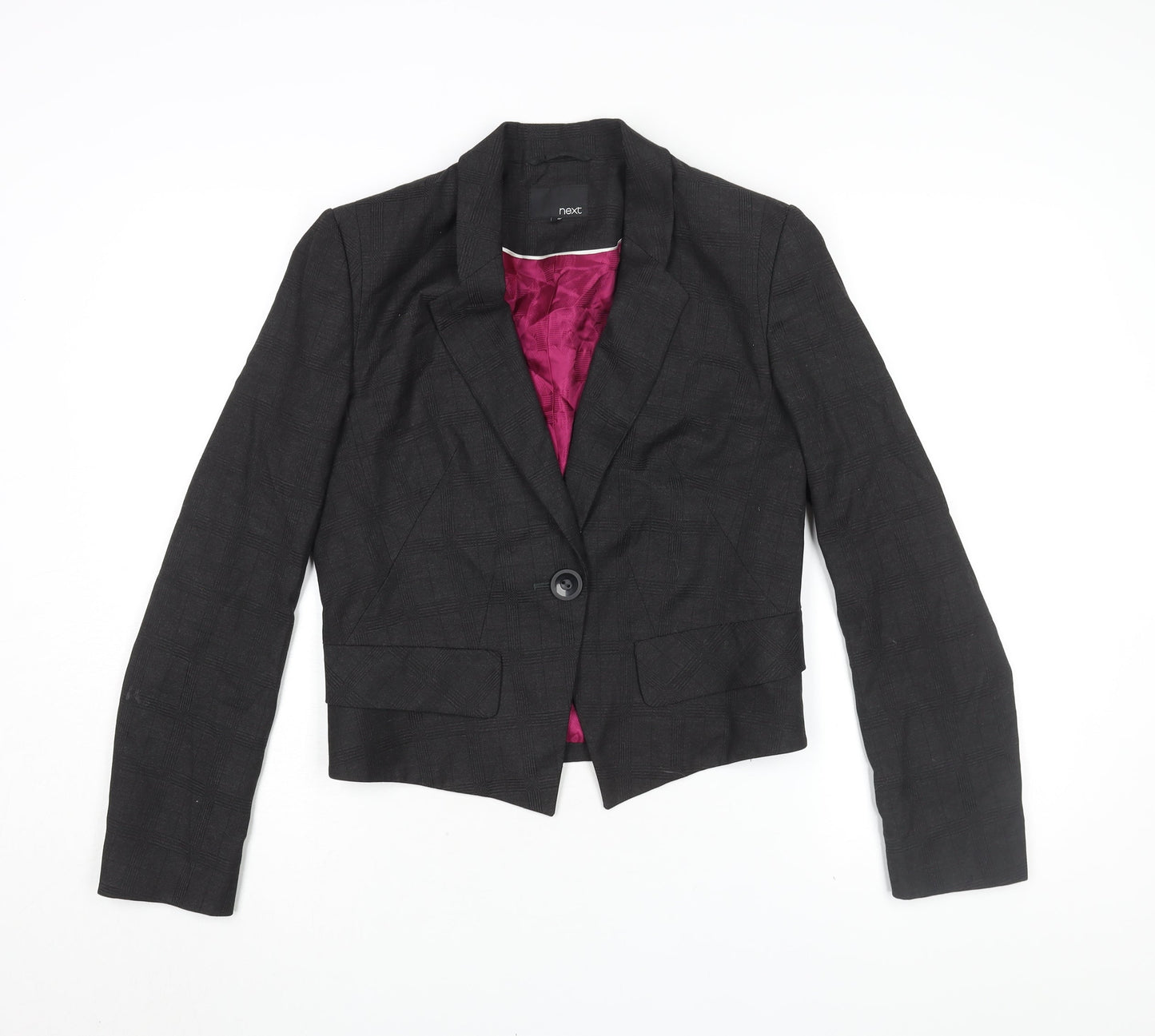 Next Women's Black Check Blazer, Size 12, Business
