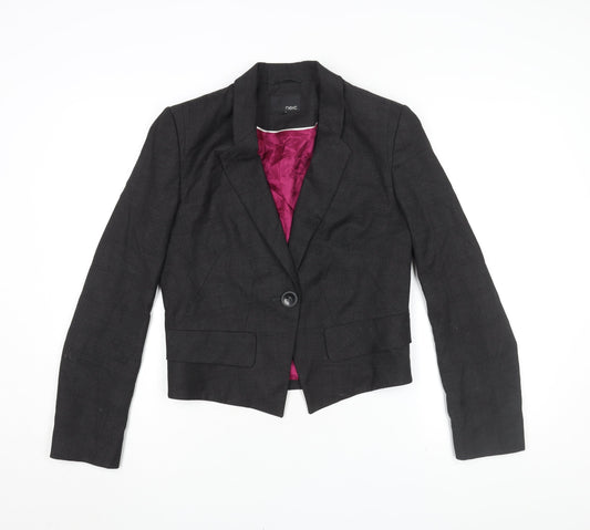 Next Women's Black Check Blazer, Size 12, Business