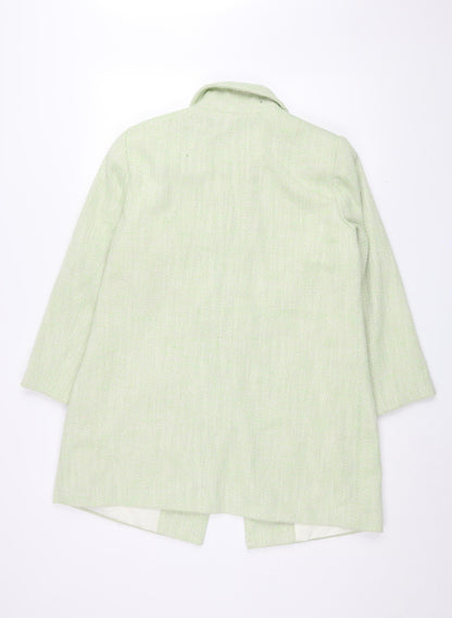Dept 19 Women's Green Classic Coat, Size 14, Button Detail