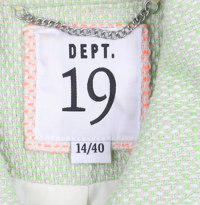 Dept 19 Women's Green Classic Coat, Size 14, Button Detail
