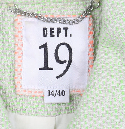 Dept 19 Women's Green Classic Coat, Size 14, Button Detail