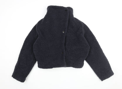 D'Viego Womens Black Cropped Fleece Jacket XS
