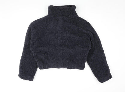 D'Viego Womens Black Cropped Fleece Jacket XS