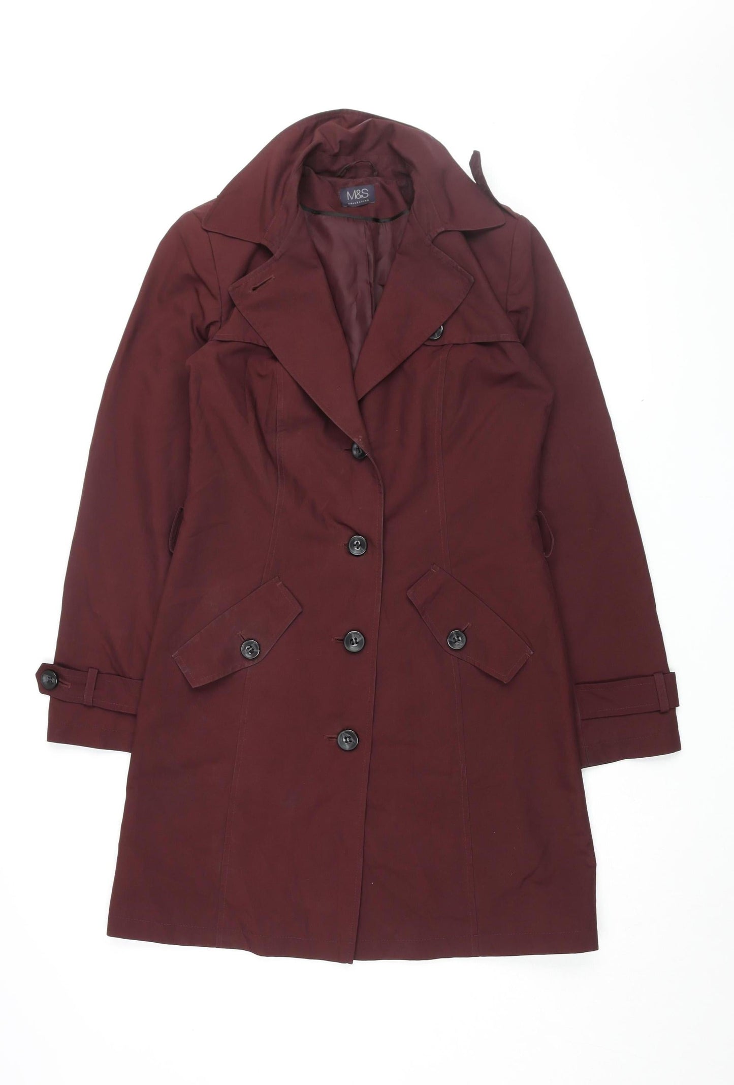 Womens UK Size 8 Marks and Spencer Red Trench Coat