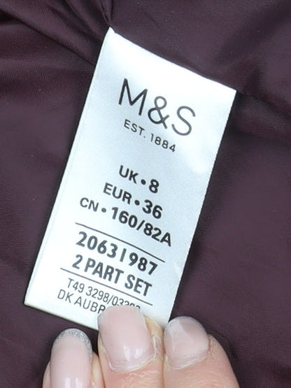 Womens UK Size 8 Marks and Spencer Red Trench Coat