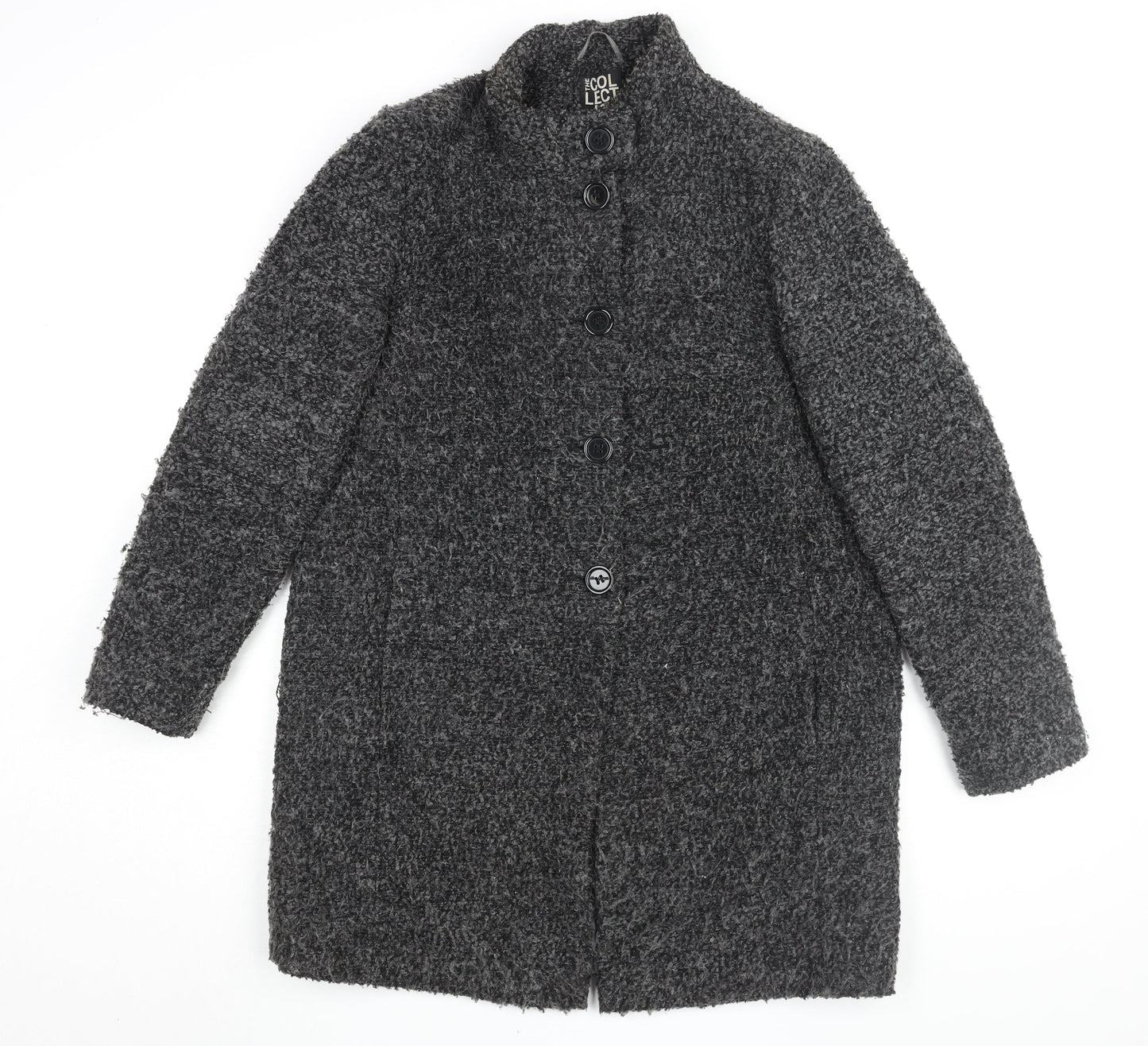 Womens UK Size 12 Debenhams Black Overcoat