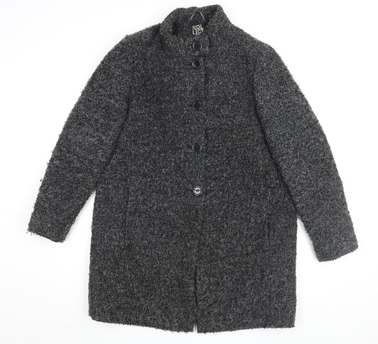 Womens UK Size 12 Debenhams Black Overcoat