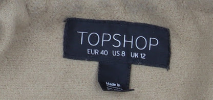 Womens UK Size 12 Topshop Beige Overcoat
