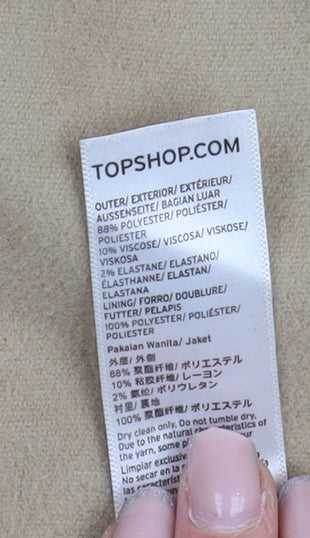 Womens UK Size 12 Topshop Beige Overcoat