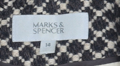 Womens UK Size 14 Marks and Spencer Black Pea Coat