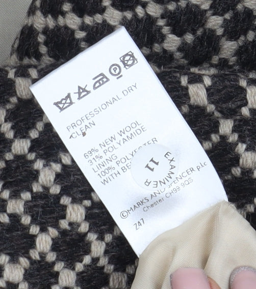 Womens UK Size 14 Marks and Spencer Black Pea Coat